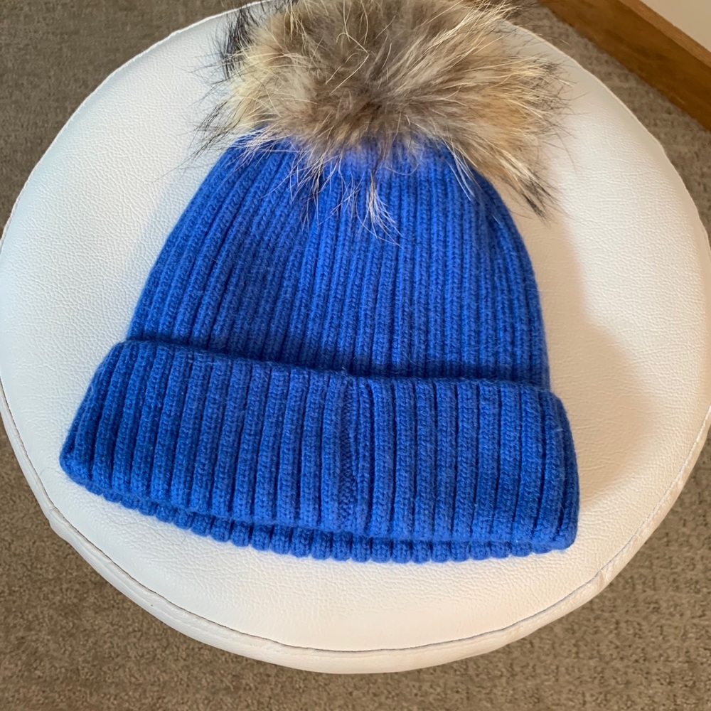 Blue Pom hat